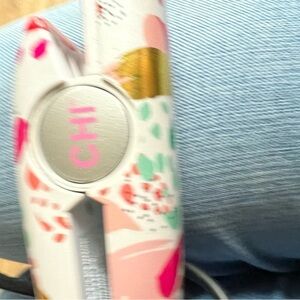 Floral Hair Straightener - Pink and White